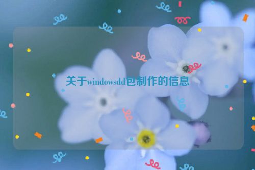 关于windowsdd包制作的信息