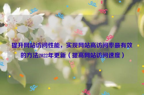 提升网站访问性能，实现网站高访问率最有效的方法2022年更新（提高网站访问速度）