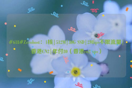 #618#Zerohost：1核|512M|30G SSD|2Mbps不限流量|香港CN2|年付80（香港cn2 vps）