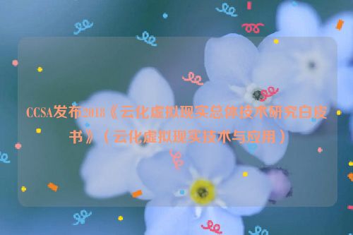 CCSA发布2018《云化虚拟现实总体技术研究白皮书》（云化虚拟现实技术与应用）