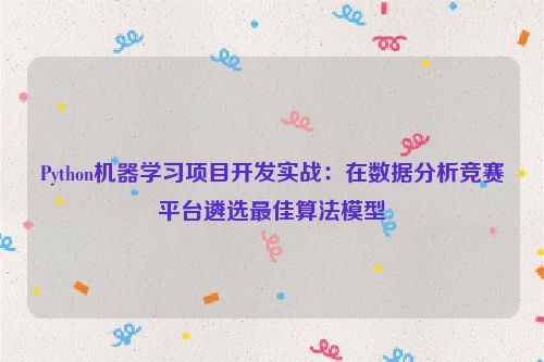 Python机器学习项目开发实战：在数据分析竞赛平台遴选最佳算法模型