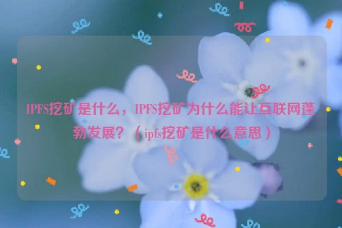 IPFS挖矿是什么，IPFS挖矿为什么能让互联网蓬勃发展？（ipfs挖矿是什么意思）