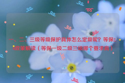 一、二、三级等级保护具体怎么定级呢？等保2.0政策解读（等保一级二级三级哪个要求高）